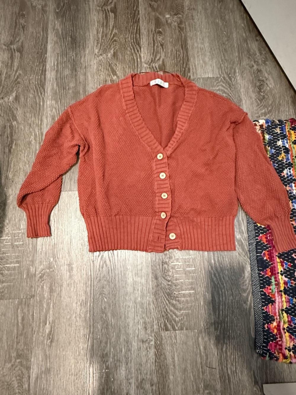 Free People Rust Knit Button Cardigan and Jogger Set - Picture 2 of 3